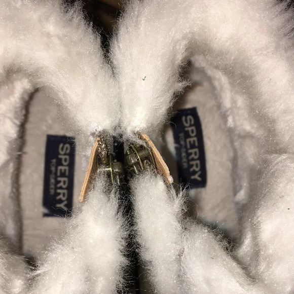 Sperry Luca Peak Ankle Wedge Faux Fur Booties Light Green - Picture 5 of 8